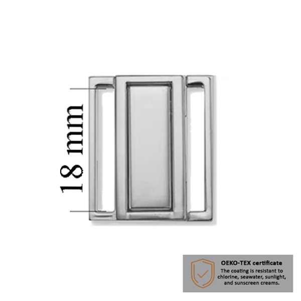 Cierres de bikini 18 mm en color Plata 1000 ud - Certificados OEKOTEX