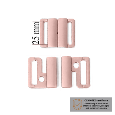 Fermoir maillot de bain 25 mm en couleur Or rose 1000 pcs – Certifiés pour la résistance au sel