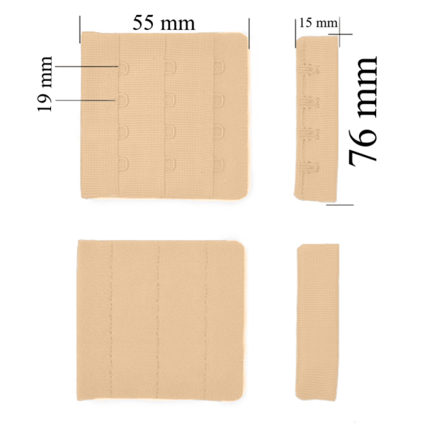 Cierre para sujetador 3x4 76 mm Beige 500 ud
