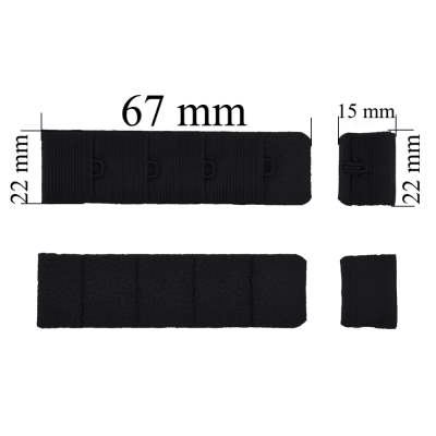Verschluss mit Haken 4x1 für BH 22 mm Schwarz 10000 Stk