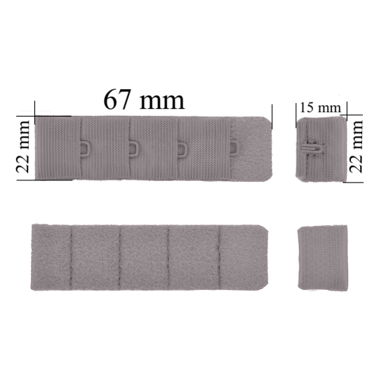 Zapięcie z haczykami 4x1 do biustonosza 22 mm Czajka 500 szt.