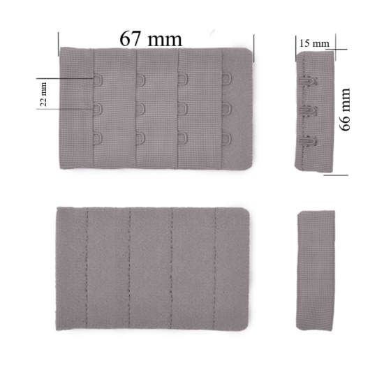 Chiusura posteriore con gancio e occhiello per reggiseno 4x3 66 mm Seagul 500 pz.