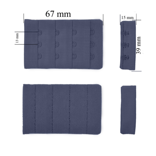 Cierre para sujetador 4x3 39 mm Hortensia 500 ud