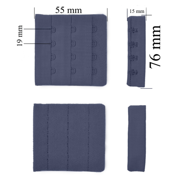 Cierre para sujetador 3x4 76 mm Hortensia 500 ud