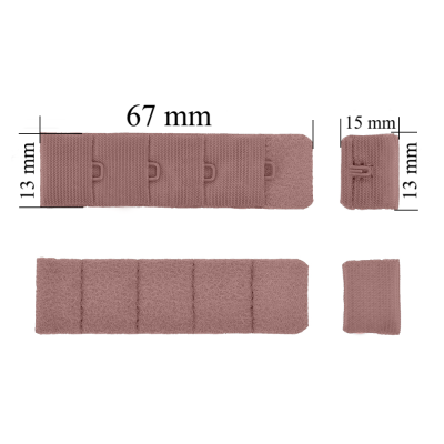 Aizdare ar āķīšiem 4x1 krūšturis 13 mm Kafijas roze 500 gab