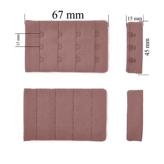 Verschluss mit Haken 4x3 für BH 45 mm Kaffeerosa 500 Stk
