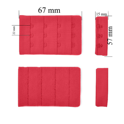 Cierre para sujetador 4x3 66 mm Rojo 500 ud