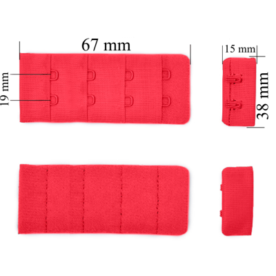 Cierre para sujetador 4x2 38 mm Rojo 500 ud