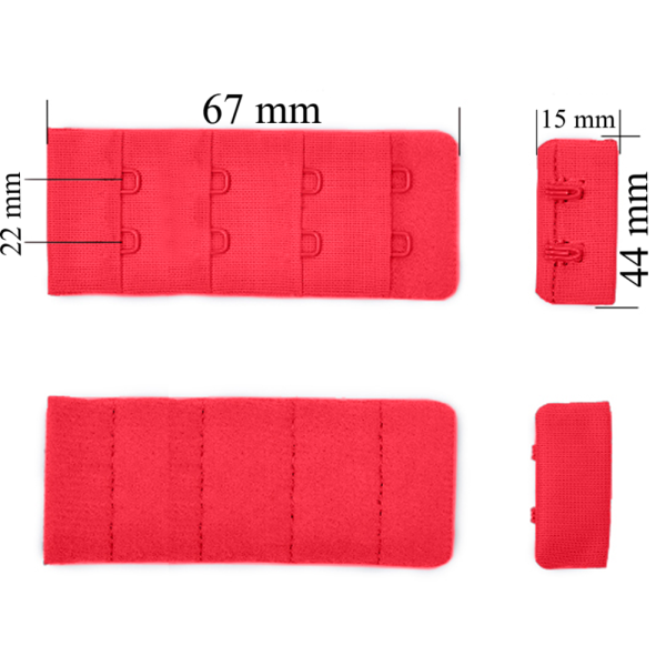 Aizdare ar āķīšiem 4x2 krūšturis 44 mm Sarkans 500 gab