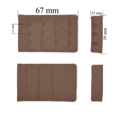 Fermeture à crochet et œillet pour soutien-gorge 4x3 39 mm Peppercorn 500 pcs