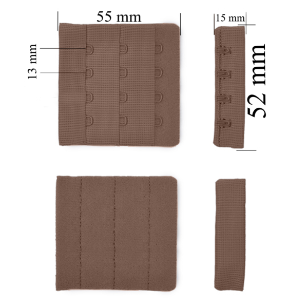 Cierre para sujetador 3x4 52 mm Pimienta 500 ud