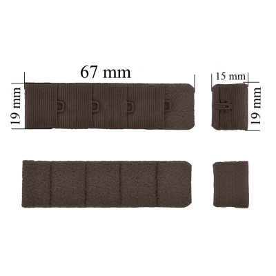 Aizdare ar āķīšiem 4x1 krūšturis 19 mm Šokolādes brūns 500 gab