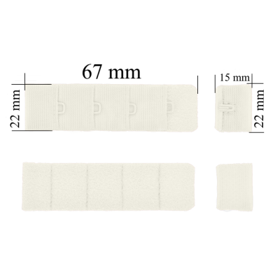 Aizdare ar āķīšiem 4x1 krūšturis 22 mm Pieklusināti balts 500 gab