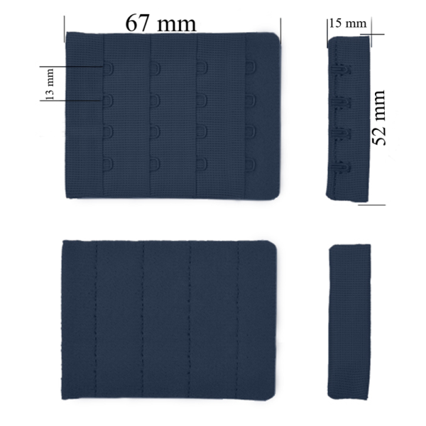 Cierre para sujetador 4x4 52 mm Ombre medianoche 500 ud