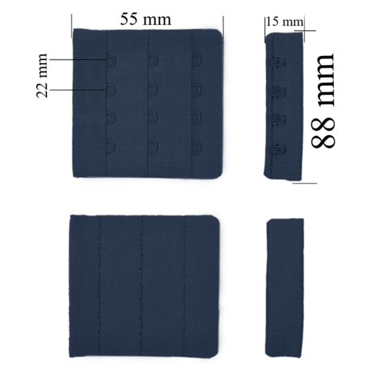 Качественные крючки 3x4 для бюстгальтеров в ночной тени - оптовые поставки 500 штук Качественные крючки 3x4 для бюстгальтеров в ночной тени - оптовые поставки 500 штук