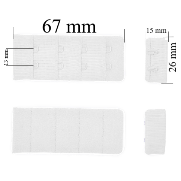 Cierre para sujetador 4x2 26 mm Blanco 1000 ud