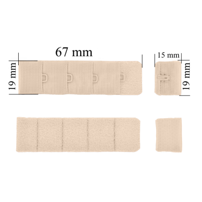 Chiusura posteriore con gancio e occhiello per reggiseno 4x1 19 mm Jasmine 500 pz