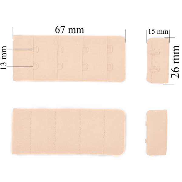 Fermeture à crochet et œillet pour soutien-gorge 4x2 26 mm Jasmine 500 pcs