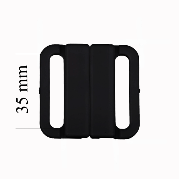 Plastique Fermoir maillot de bain 35 mm en couleur Noir 1000 pcs – Certifiés OEKOTEX