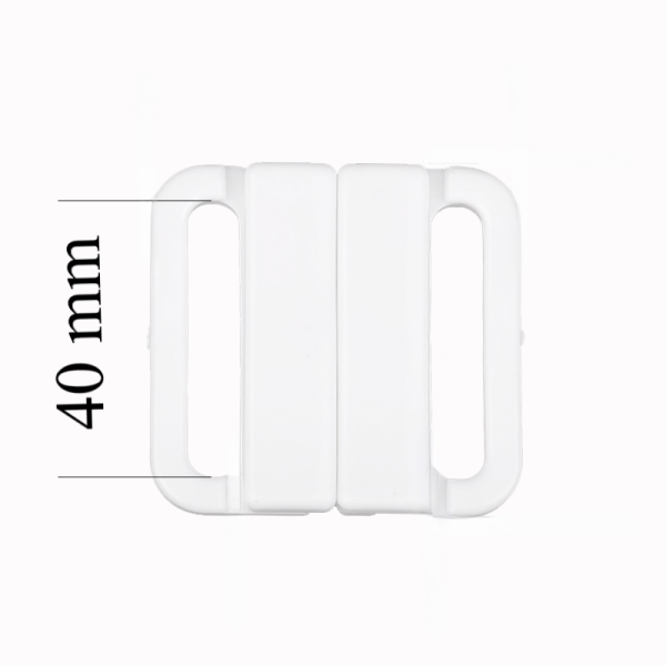 Plastic Bikini clasp 40 mm in the color White 1000 pcs – OEKOTEX Certified